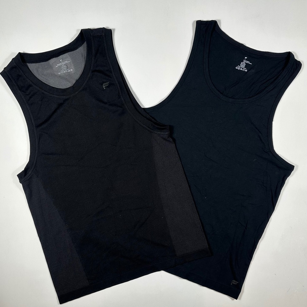 Fabletics Tank Top Bundle Men Small Training Day 24-7 Activewear Black Lot of 2